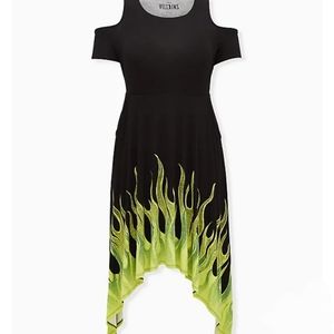 Sold! Torrid, MALEFICENT FLAME COLD SHOULDER DRESS